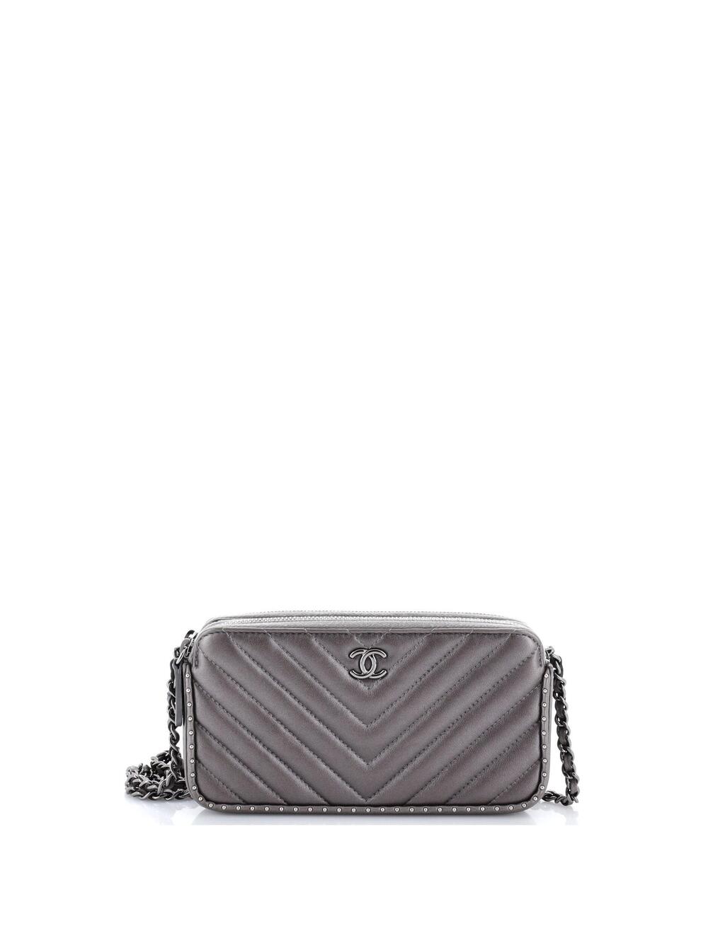 Chanel Double Zip Clutch With Chain #337402C34B
